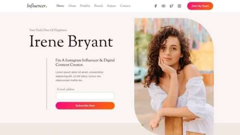 Influencer – Free Template